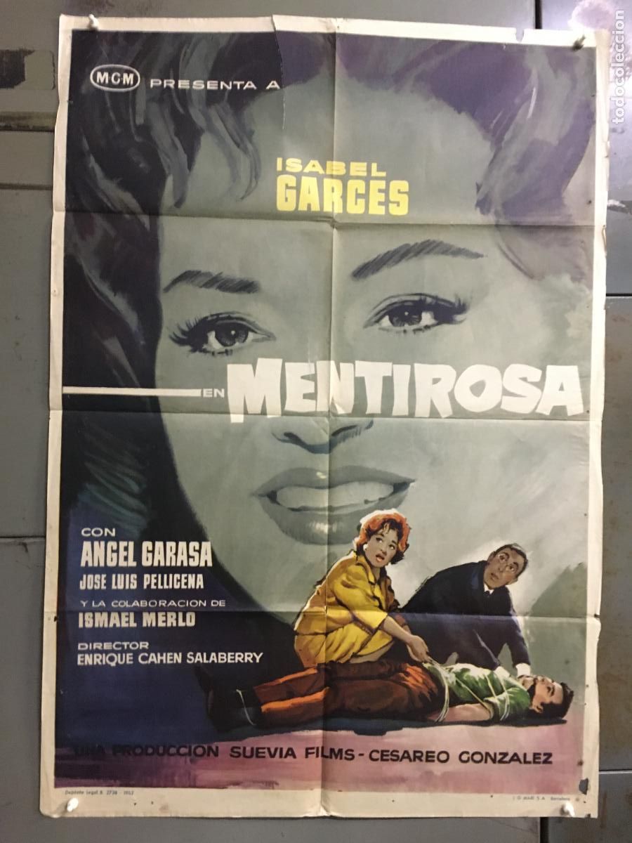 Cinema: ODC C853 MENTIROSA ISABEL GARCES ISMAEL MERLO ANGEL GARASA POSTER ORIGINAL 70X100 ESTRENO
