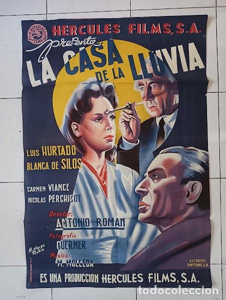 Cine: VKD 2626 LA CASA DE LA LLUVIA BLANCA DE SILOS LOPEZ RUBIO POSTER ORIGINAL 70X100 ESTRENO LITOGRAFIA