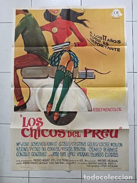 Cine: VKD 2637 LOS CHICOS DEL PREU VESPA KARINA CAMILO SESTO LOS PEKENIKES POSTER ORIGINAL ESTRENO 70X100