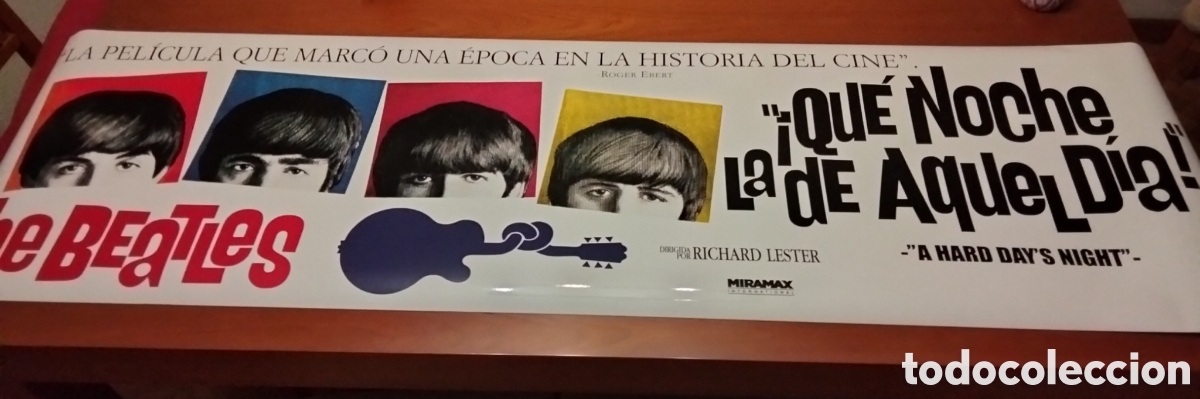 Cine: P&oacute;ster ashesivo Beatles, &rdquo;Qu&eacute; noche la de aquel d&iacute;a&rdquo; (A hard day's night) Versi&oacute;n remasterizada.