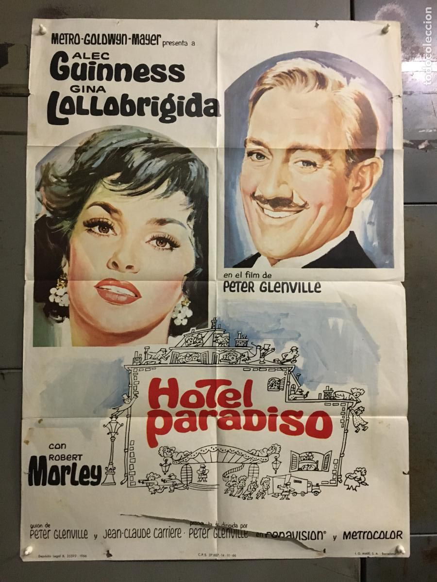 Cinema: ODC C874 HOTEL PARADISO GINA LOLLOBRIGIDA ALEC GUINNESS POSTER ORIGINAL 70X100 ESTRENO
