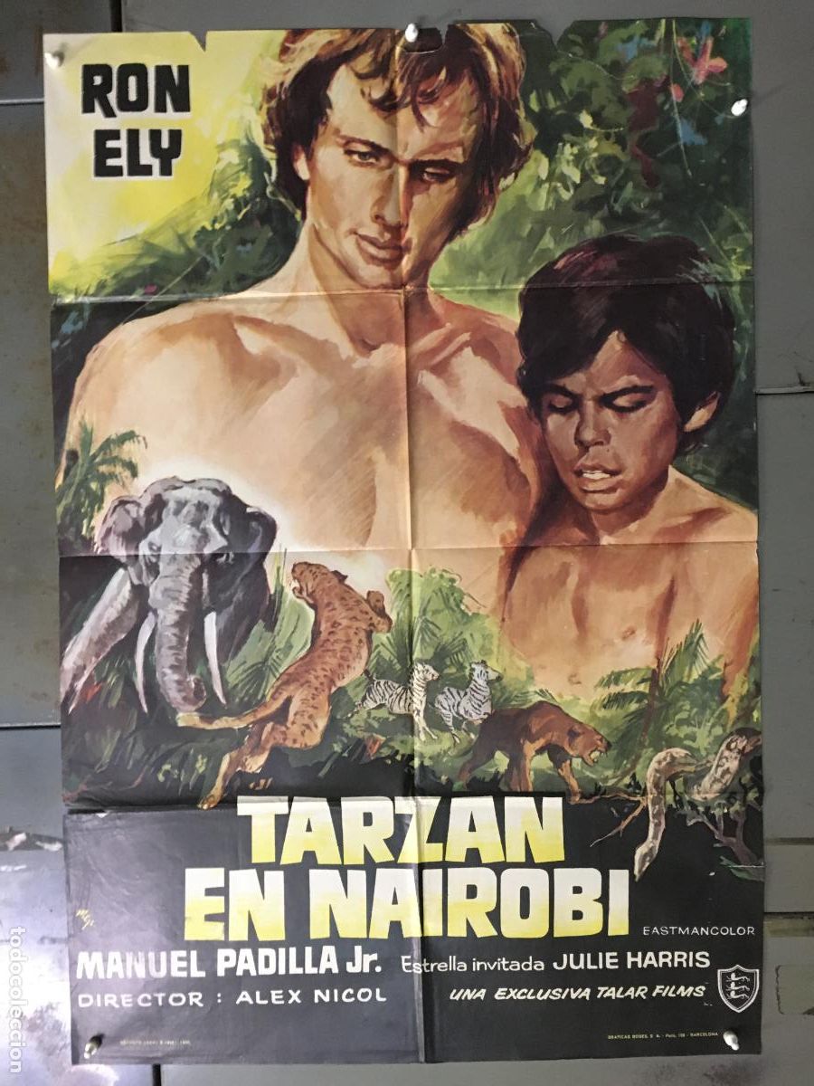Cine: ODC C878 TARZAN EN NAIROBI RON ELY POSTER ORIGINAL 70X100 ESTRENO