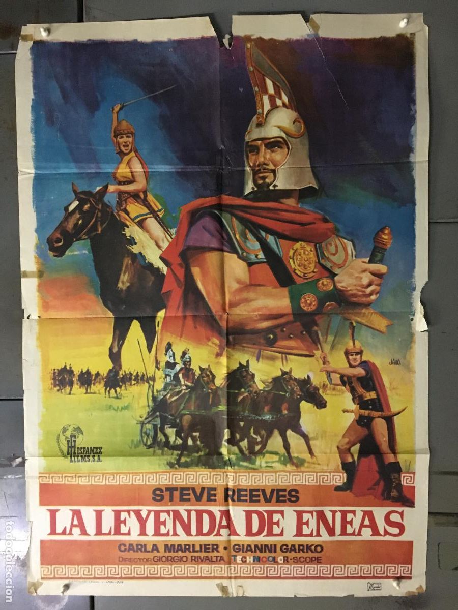 Cine: ODC C881 LA LEYENDA DE ENEAS STEVE REEVES PEPLUM POSTER ORIGINAL 70X100 ESTRENO