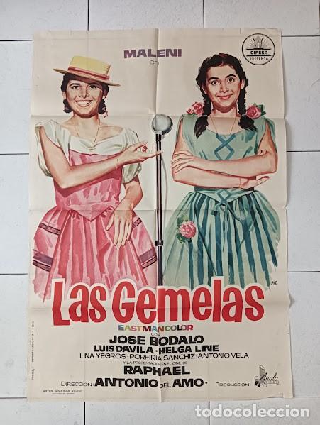 Kino: VKD 2649 LAS GEMELAS MALENI DE CASTRO RAPHAEL JOSE BODALO POSTER ORIGINAL 70X100 ESTRENO