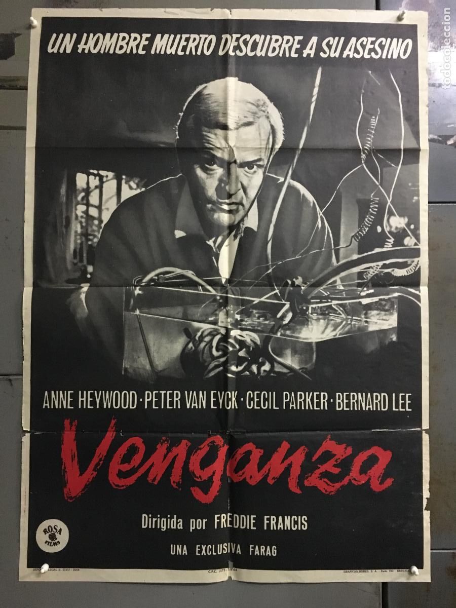 Cine: ODC C882 VENGANZA FREDDIE FRANCIS PETER VAN EYCK POSTER ORIGINAL ESPA&Ntilde;OL 70X100 ESTRENO