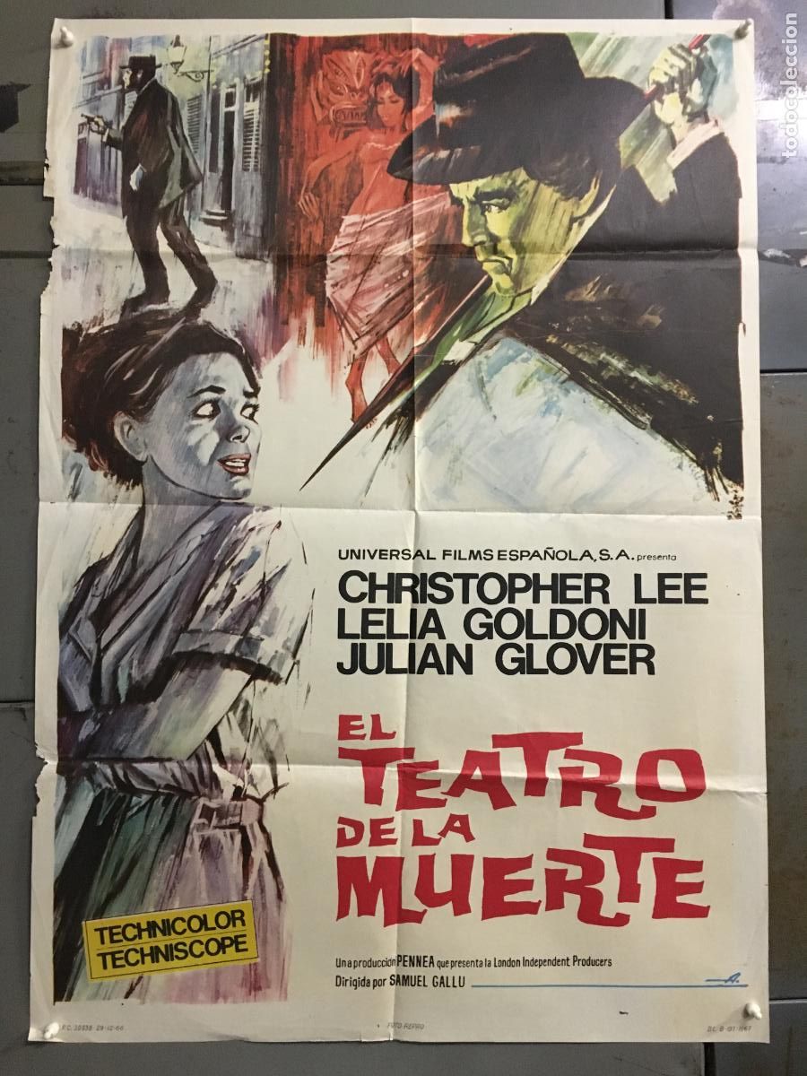 Cine: ODC C883 EL TEATRO DE LA MUERTE CHRISTOPHER LEE POSTER ORIGINAL 70X100 ESTRENO