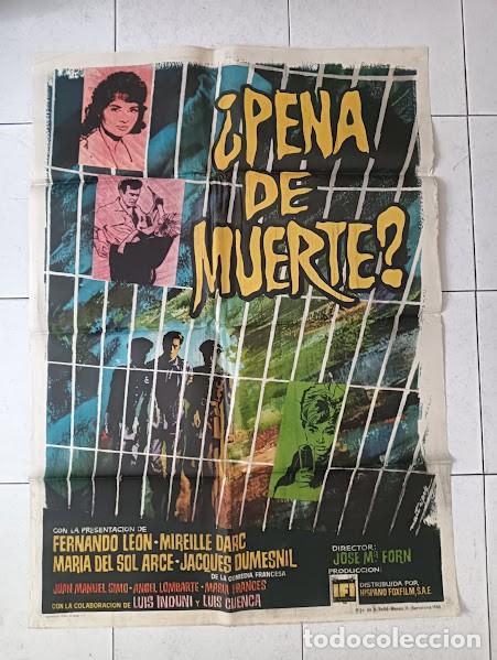 Cin&eacute;ma: VKD 2650 PENA DE MUERTE JOSE MARIA FORN MIREILLE DARC POSTER ORIGINAL 70X100 ESTRENO