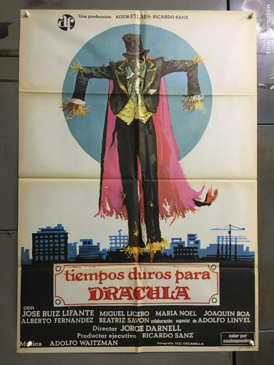 Cine: ODC C885 TIEMPOS DUROS PARA DRACULA JOSE LIFANTE JOAQUIN ROA POSTER ORIGINAL 70X100 ESTRENO