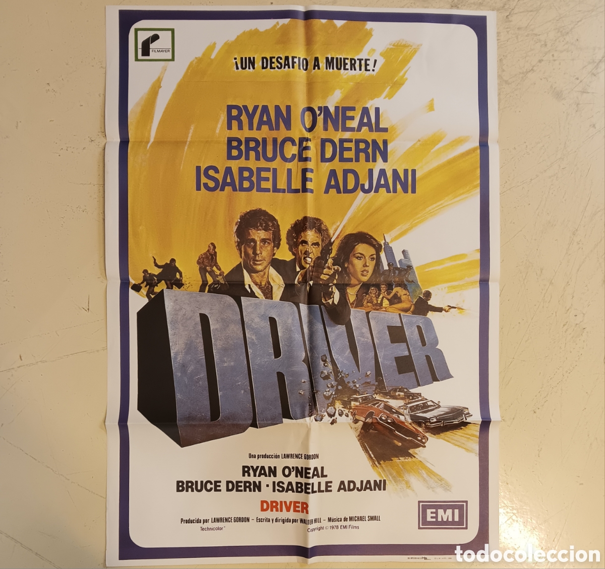 Cine: &rdquo;DRIVER&rdquo; CARTEL ORIGINAL RE-ESTRENO 1982 WALTER HILL, RYAN O'NEAL, BRUCE DERN