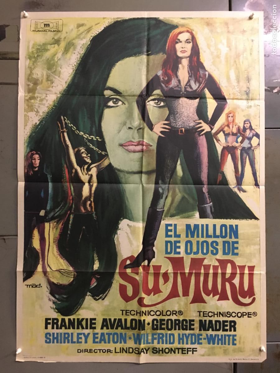 Cine: ODC C887 EL MILLON DE OJOS DE SUMURU FRANKIE AVALON SHIRLEY EATON POSTER ORIGINAL 70X100 ESTRENO