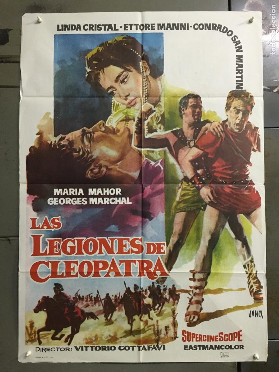 Cine: ODC C893 LAS LEGIONES DE CLEOPATRA LINDA CRISTAL PEPLUM POSTER ORIGINAL 70X100 ESPA&Ntilde;OL