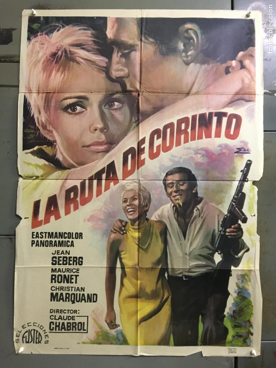 Cine: ODC C896 LA RUTA DE CORINTO JEAN SEBERG MAURICE RONET POSTER ORIGINAL 70X100 ESTRENO