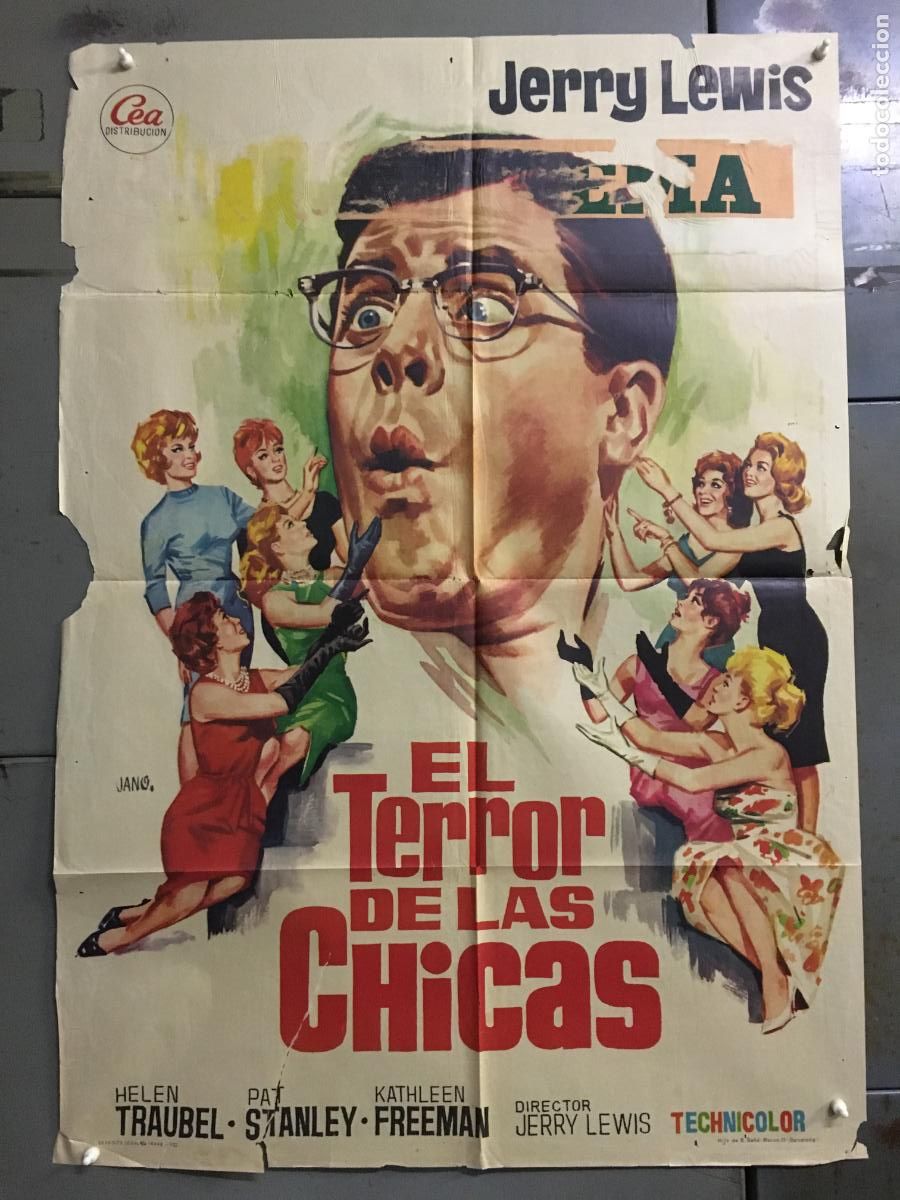 Cine: ODC C898 EL TERROR DE LAS CHICAS JERRY LEWIS JANO POSTER ORIGINAL 70X100 ESTRENO