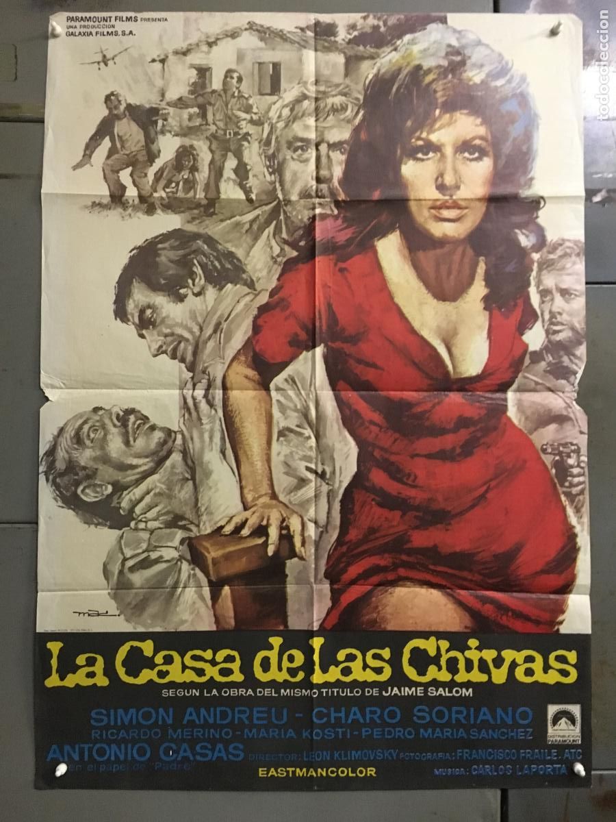 Cine: ODC C899 LA CASA DE LAS CHIVAS LEON KLIMOVSKY SIMON ANDREU GUERRA CIVIL POSTER ORIGINAL 70X100 ESTRE