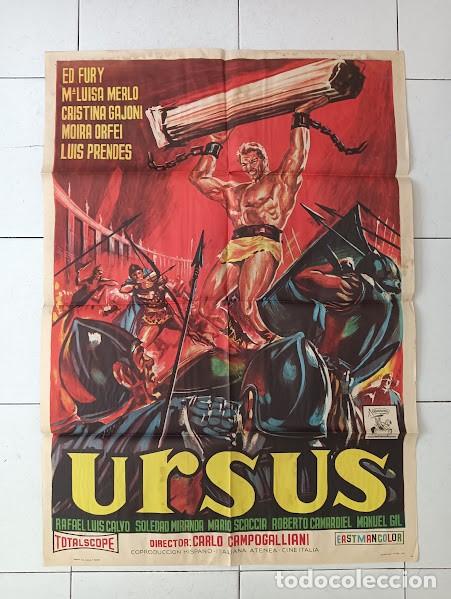 Cine: VKD 2654 URSUS ED FURY PEPLUM MARIA LUISA MERLO LUIS PRENDES POSTER ORIGINAL 70X100 ESTRENO