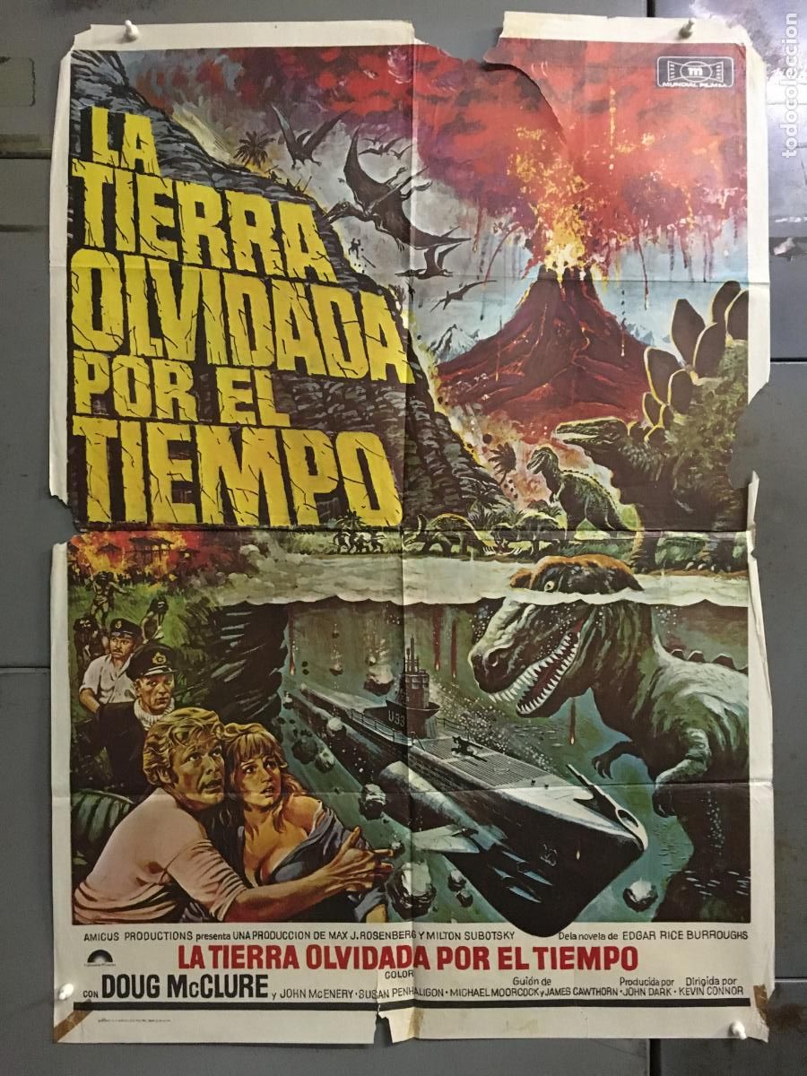 Cinema: ODC C909 LA TIERRA OLVIDADA POR EL TIEMPO DOUG MCCLURE AMICUS POSTER ORIGINAL 70X100 ESTRENO