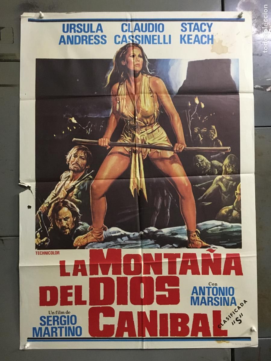Cine: ODC C913 LA MONTA&Ntilde;A DEL DIOS CANIBAL URSULA ANDRESS GORE POSTER ORIGINAL 70X100 ESTRENO