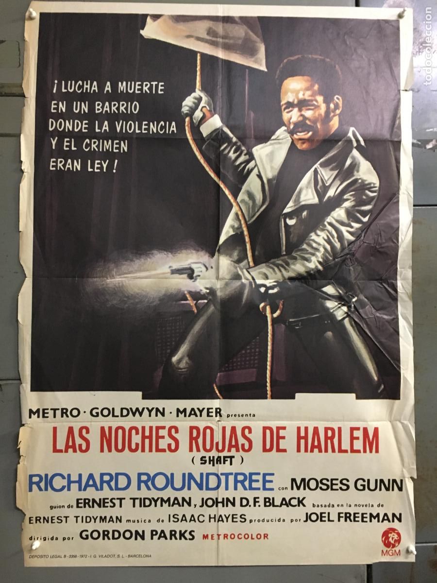 Cine: ODC C935 SHAFT noches rojas de Harlem RICHARD ROUNDTREE BLAXPLOITATION POSTER ORIG 70X100 ESTRENO