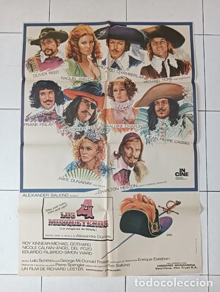 Cine: VKD 2659 LOS 4 MOSQUETEROS RAQUEL WELCH YORK HESTON POSTER ORIGINAL 70X100 ESTRENO