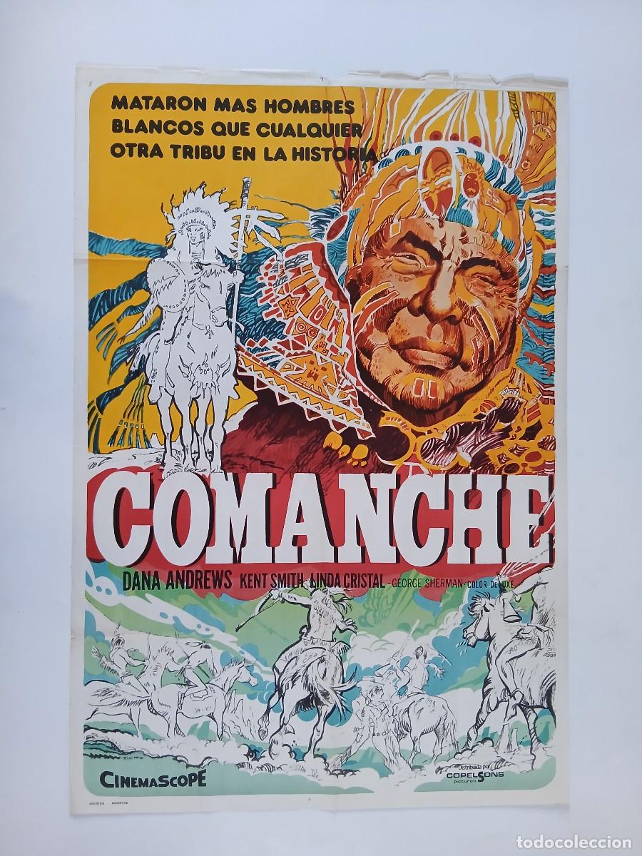 Cine: COMANCHE (1956) cartel argentino 110x75 litografico DANA ANDREWS KENT SMITH western