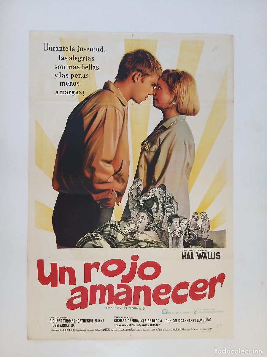 Cine: CIELO ROJO AL AMANECER (1971) cartel argentino 110x75 litografico RICHARD CRENNA CLAIRE BLOOM