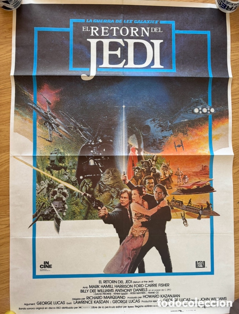 Cine: P&oacute;ster Original El Retorn del Jedi Estreno 1983 Star Wars