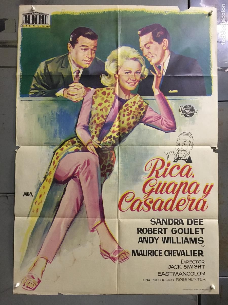 Cine: ODC C944 RICA GUAPA Y CASADERA SANDRA DEE JANO POSTER ORIGINAL 70X100 ESTRENO
