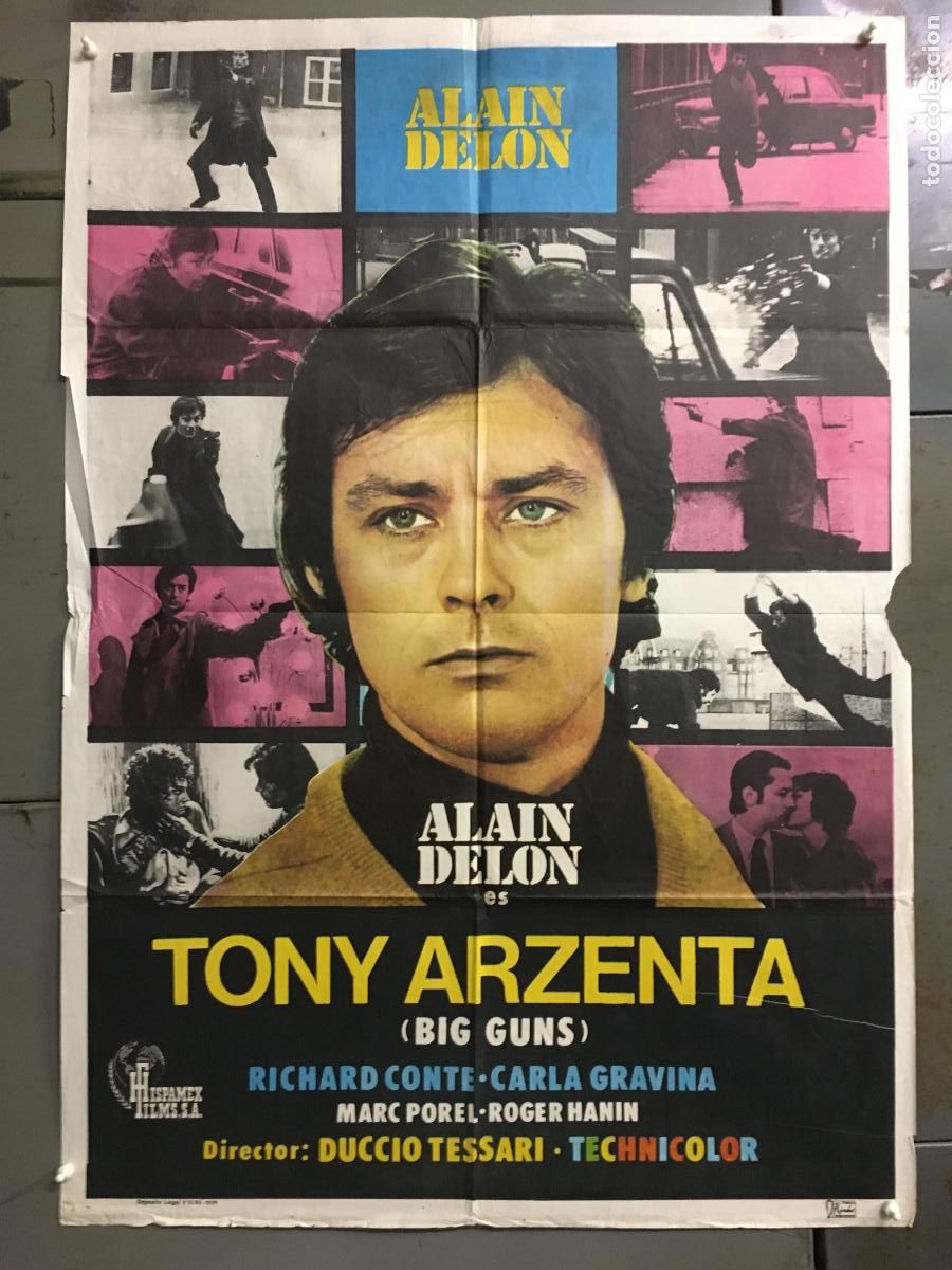 Cine: ODC C945 TONY ARZENTA ALAIN DELON POSTER ORIGINAL 70X100 ESTRENO