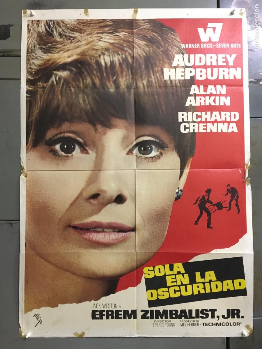 Cine: ODC C950 SOLA EN LA OSCURIDAD AUDREY HEPBURN POSTER ORIGINAL ESTRENO 70X100