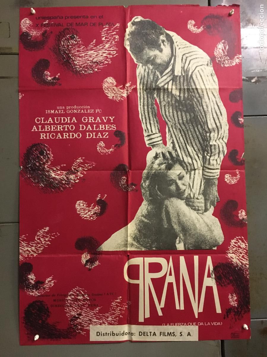 Cine: ODC C951 PRANA CLAUDIA GRAVY RAUL PE&Ntilde;A POSTER ORIGINAL ESTRENO 70X100 raro