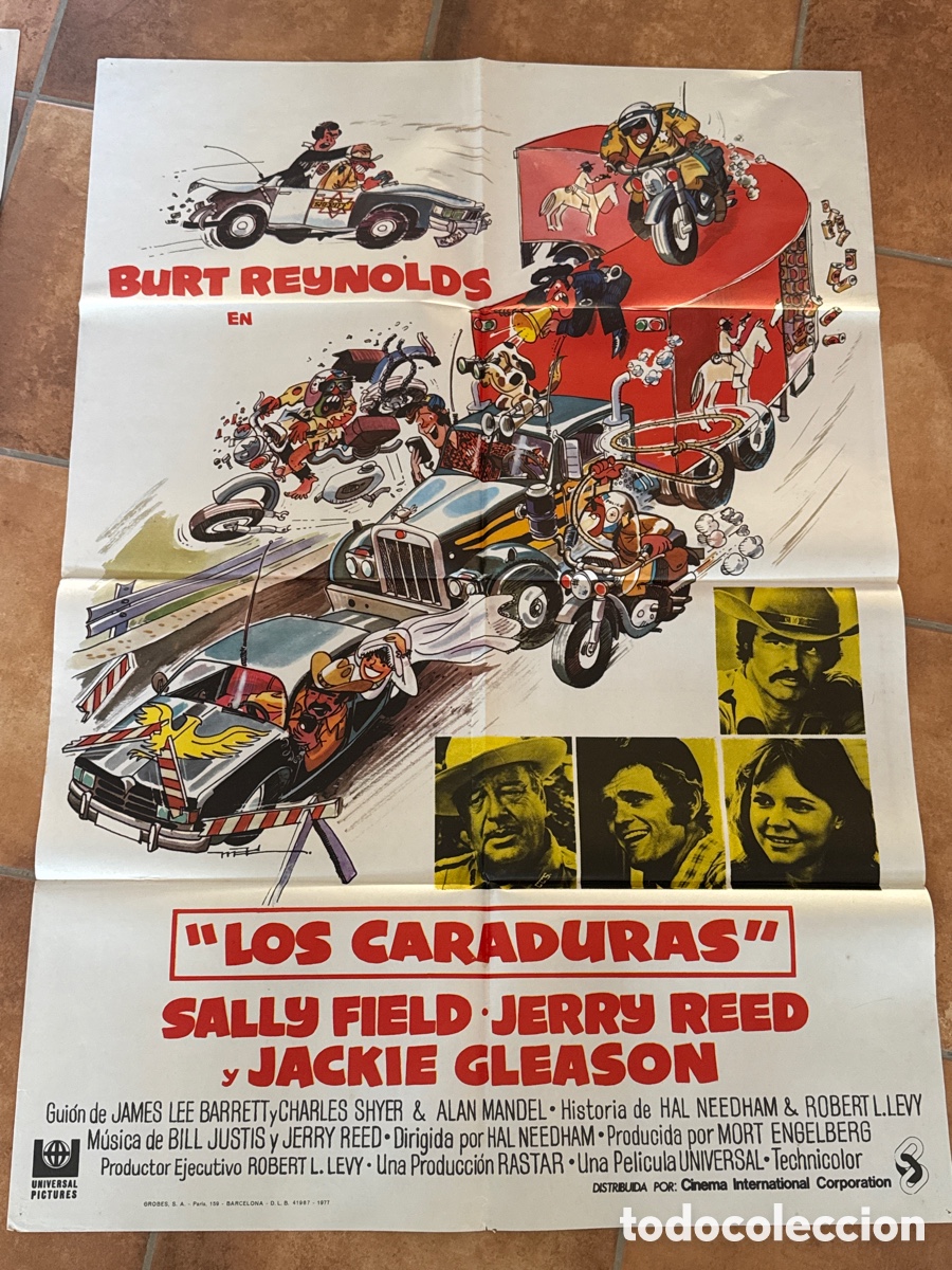 Cine: LOS CARADURAS POSTER CARTEL ORIGINAL BURT REYNOLDS SALLY FIELD HAL NEEDHAM 1977