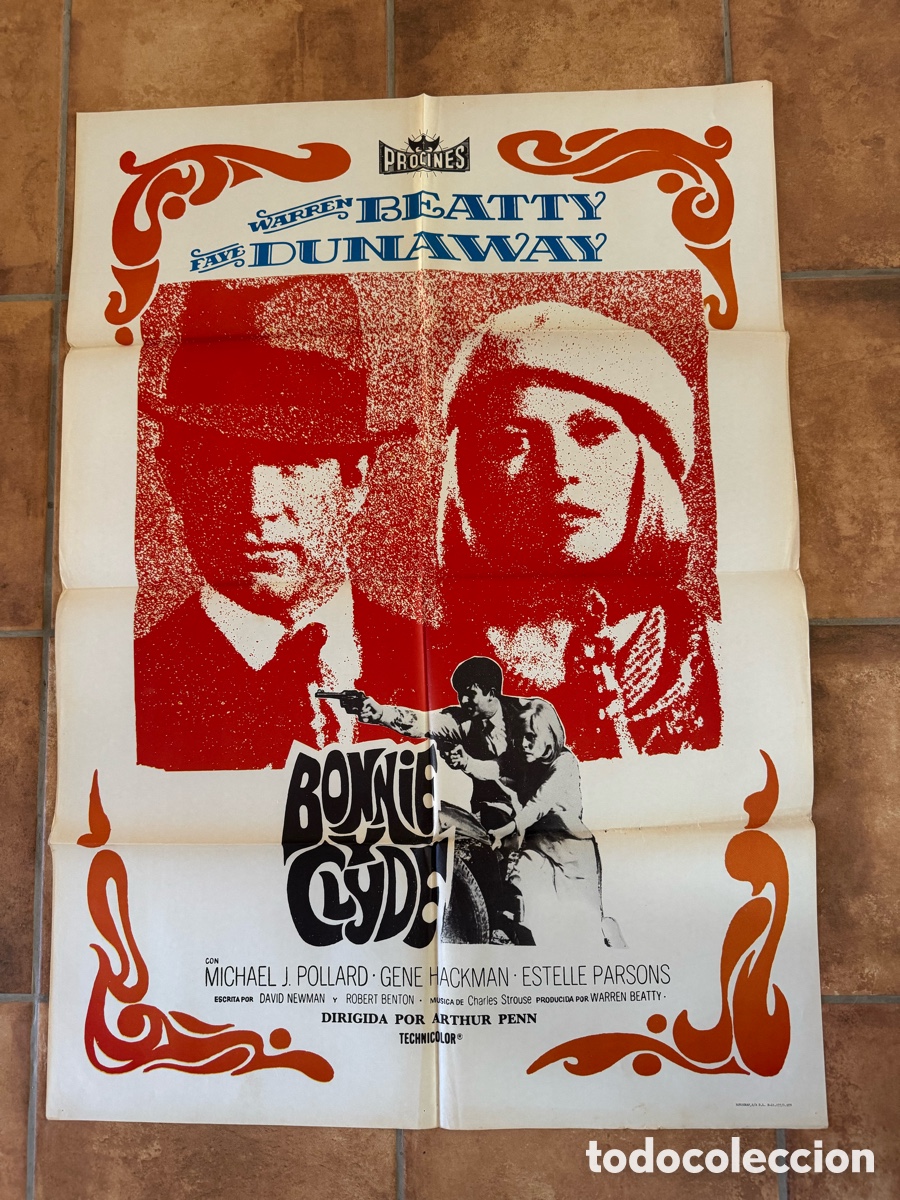 Cine: BONNIE Y CLYDE WARREN BEATTY FAYE DUNAWAY POSTER ORIGINAL 70X100 ESPA&Ntilde;OL