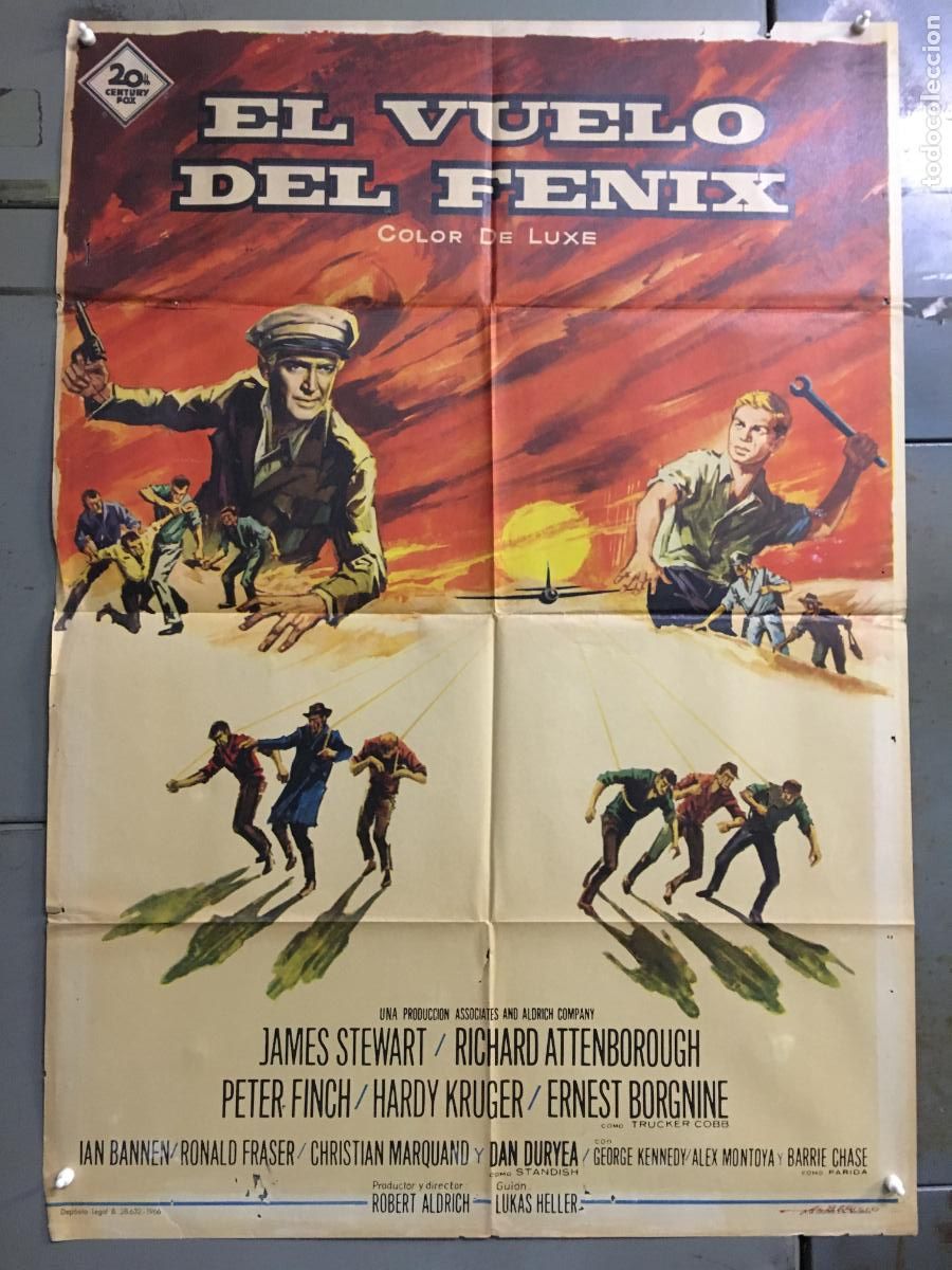 Cine: ODC C954 EL VUELO DEL FENIX JAMES STEWART ROBERT ALDRICH POSTER ORIGINAL 70X100 ESTRENO