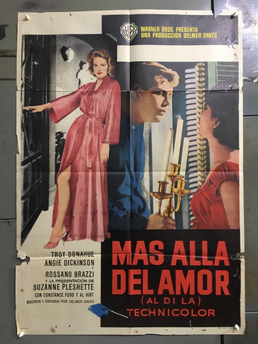 Cine: ODC C956 MAS ALLA DEL AMOR TROY DONAHUE ANGIE DICKINSON POSTER ORIGINAL ESTRENO 70X100