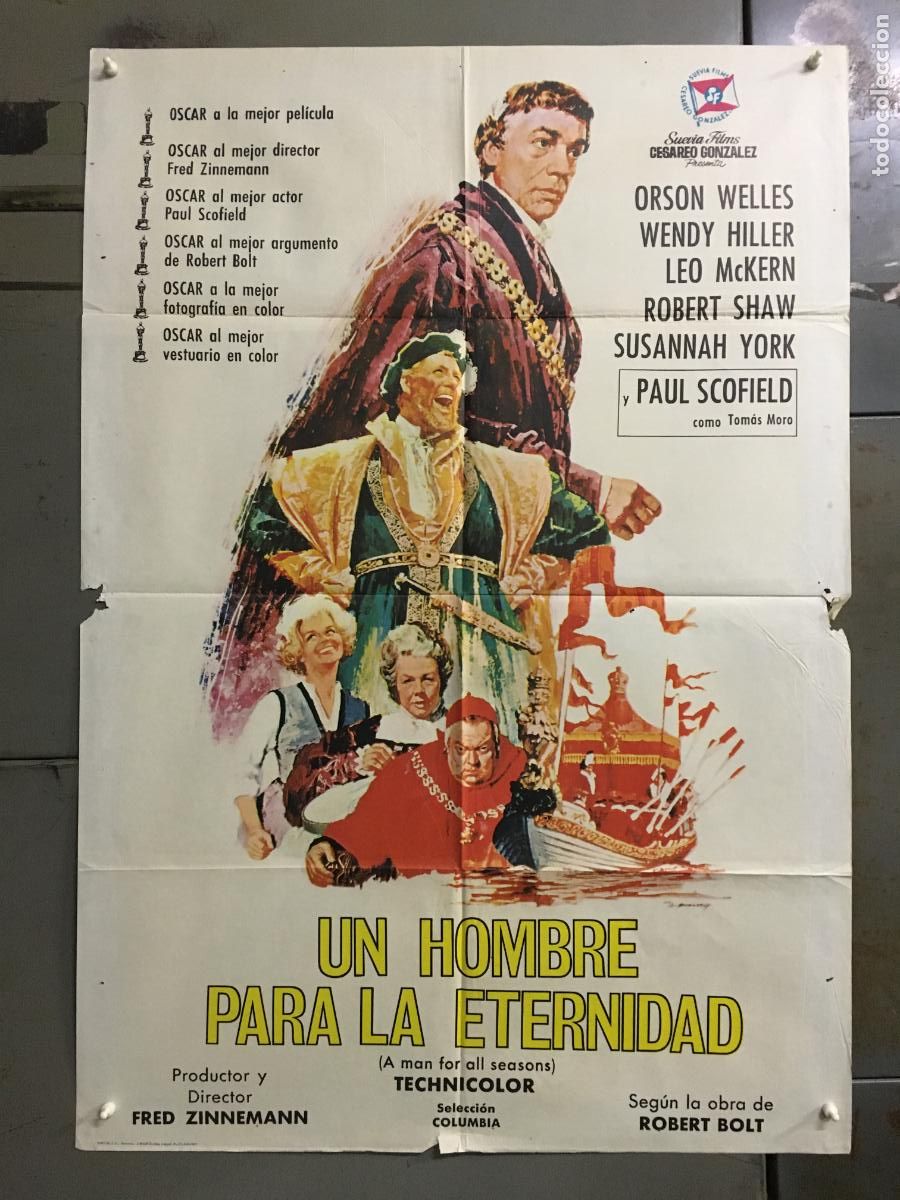 Cine: ODC C959 UN HOMBRE PARA LA ETERNIDAD ORSON WELLES POSTER ORIGINAL 70X100 ESTRENO