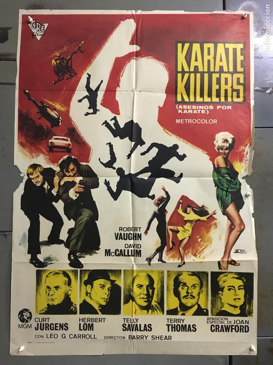 Cine: ODC C961 KARATE KILLERS AGENTE DE CIPOL ROBERT VAUGHN POSTER ORIGINAL 70X100 ESTRENO