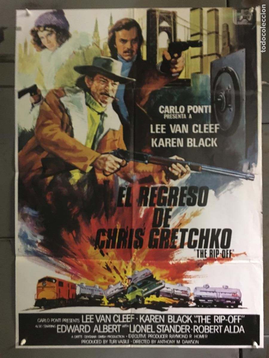 Cine: ODC C975 EL REGRESO DE CHRIS GRETCHKO VAN CLEEF KAREN BLACK MARGHERITI POSTER ORIG 70X100 ESTRENO