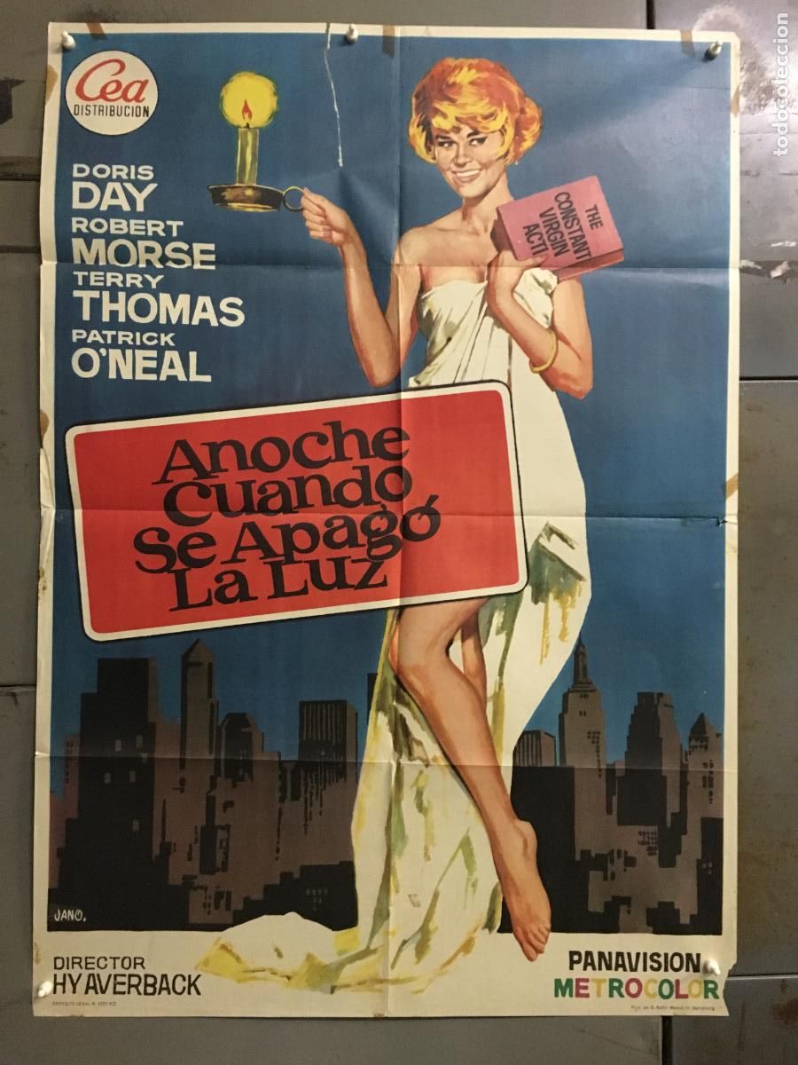 Cinema: ODC C981 ANOCHE CUANDO SE APAGO LA LUZ DORIS DAY JANO POSTER ORIGINAL 70X100 ESTRENO
