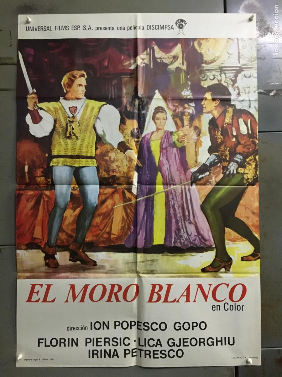 Cine: ODC C983 EL MORO BLANCO CINE RUMANO POSTER ORIGINAL 70X100 ESTRENO