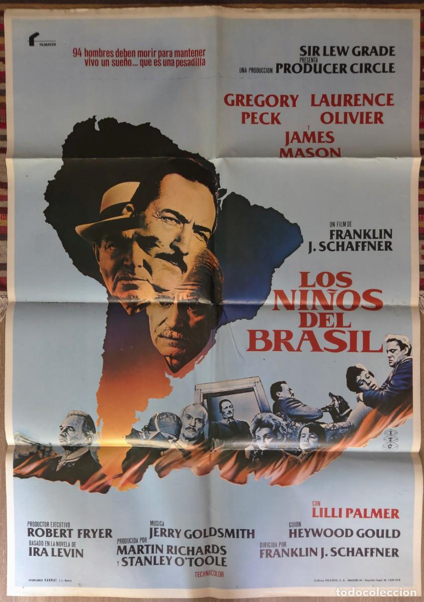 Cine: LOS NI&Ntilde;OS DEL BRASIL 1979 &ndash; 3 CARTELES ORIGINALES + 10 FOTOCROMOS &ndash; GREGORY PECK