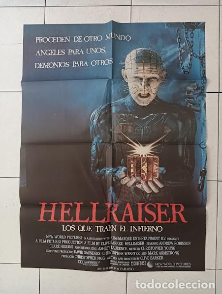Cine: VKD 2676 HELLRAISER los que traen el infierno CLIVE BARKER POSTER ORIGINAL 70X100 ESTRENO
