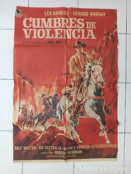 Cine: VKD 2690 CUMBRES DE VIOLENCIA LEX BARKER KARL MAY SPAGHETTI POSTER ORIGINAL 70X100 ESTRENO