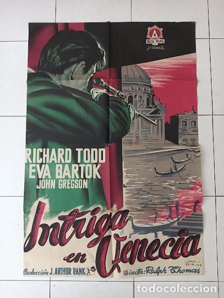 Cine: VKD 2694 INTRIGA EN VENECIA RICHARD TODD EVA BARTOK POSTER ORIGINAL ESTRENO 70X100 LITOGRAFIA