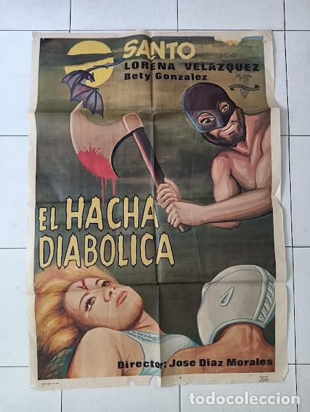 Cine: VKD 2695 SANTO el enmascarado de plata EL HACHA DIABOLICA POSTER ORIGINAL 70X100 ESTRENO