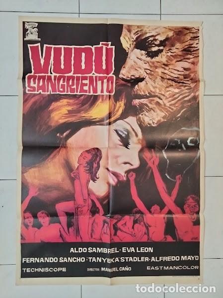 Cine: VKD 2699 VUDU SANGRIENTO MANUEL CA&Ntilde;O TERROR SPANISH HORROR POSTER ORIGINAL 70X100 ESTRENO