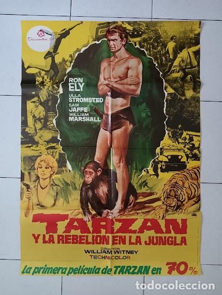 Cine: VKD 2705 TARZAN Y LA REBELION DE LA JUNGLA RON ELY POSTER ORIGINAL 70X100 ESTRENO
