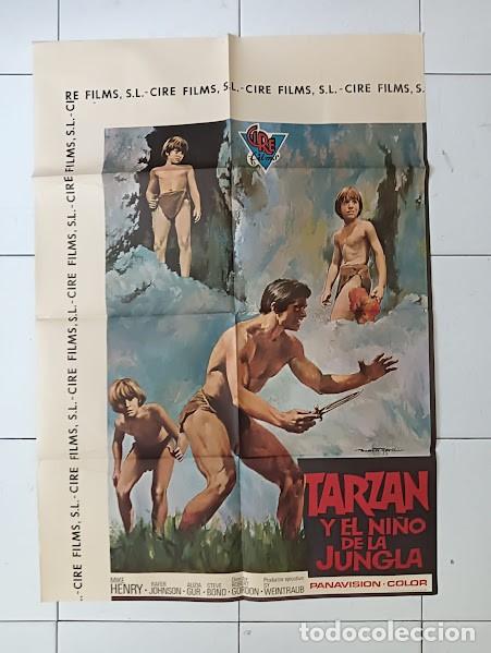 Cine: VKD 2707 ARZAN Y EL NI&Ntilde;O DE LA JUNGLA MIKE HENRY POSTER ORIGINAL 70X100 ESTRENO