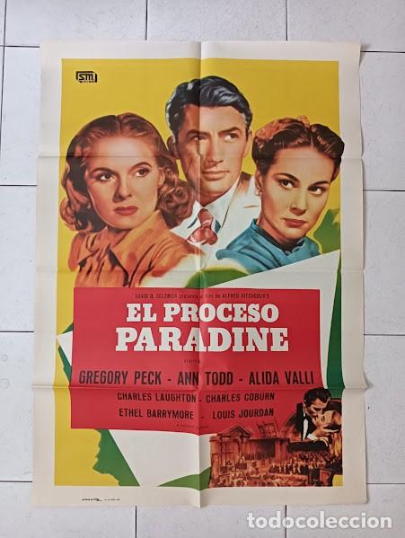 Cine: VKD 2708 EL PROCESO PARADINE ALFRED HITCHCOCK GREGORY PECK ALIDA VALLI POSTER ORIG 70X100 ESPA&Ntilde;OL