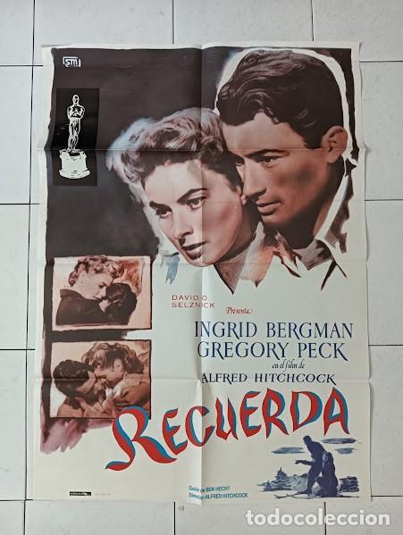 Cine: VKD 2709 RECUERDA spellbound ALFRED HITCHCOCK INGRID BERGMAN GREGORY PECK POSTER ORIGINAL 70X100 R82
