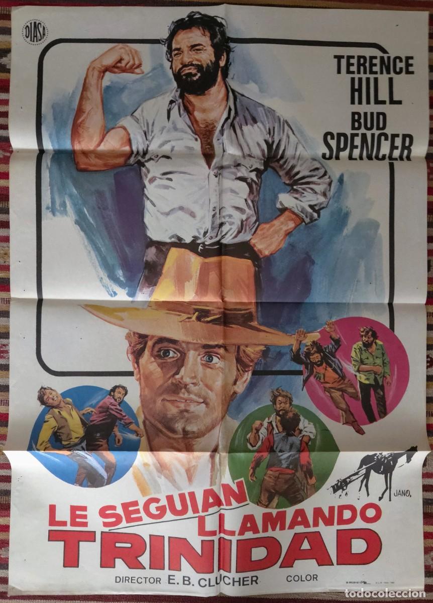 Cine: Le segu&iacute;an llamando Trinidad 1980 &ndash; Cartel Jano + 5 fotocromos originales Bud Spencer